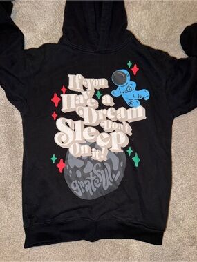Black Graphic Hoodie Sweatshirt - 'If You Have a Dream Don't Sleep On It!'